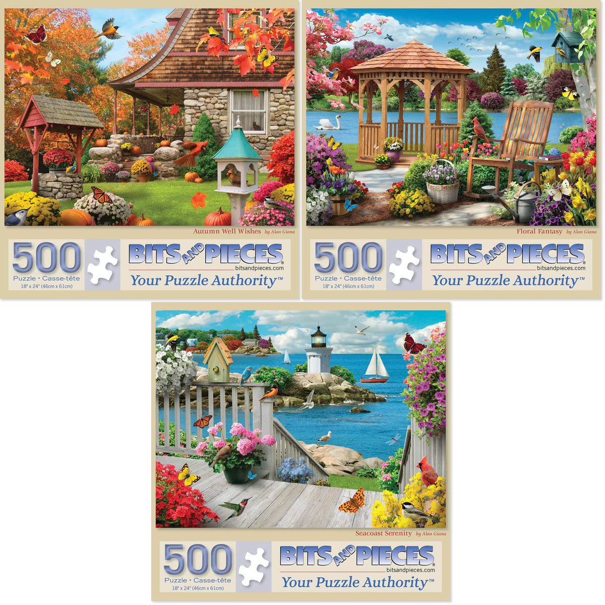 Bits and Pieces Autumn Well Wishes puzzle box, ideal for gifting.
