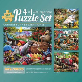 Bits and Pieces four-puzzles countryside collage for relaxed family puzzle time