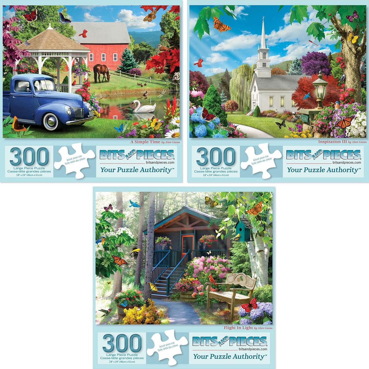 Bits and Pieces Inspiration puzzle shows simple time flight, ideal for mindful relaxation.
