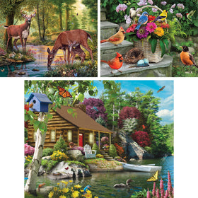 Bits and Pieces nature 200-piece puzzle box side shows sturdy packaging.
