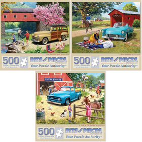 Bits and Pieces Our Favorite Spot puzzle cover invites cozy family game night.