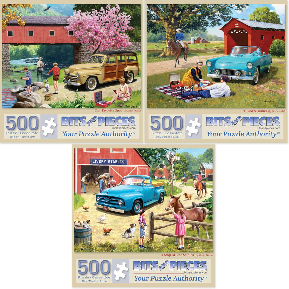 Bits and Pieces Our Favorite Spot puzzle cover invites cozy family game night.
