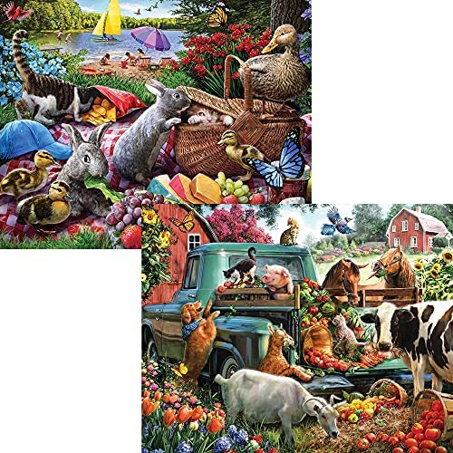 Bits and Pieces Pickup Tractor puzzle 300pc highlighting rural work vibes