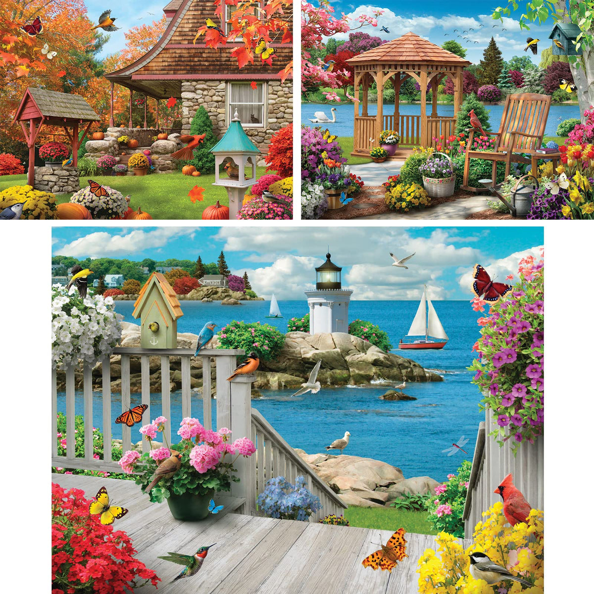Bits and Pieces Seacost Serenity puzzle box, perfect for cozy evenings.