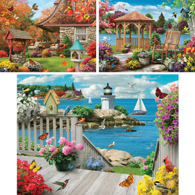 Bits and Pieces Seacost Serenity puzzle box, perfect for cozy evenings.