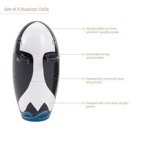 Bits and Pieces puffin nesting doll, compact figures ideal for neat display.