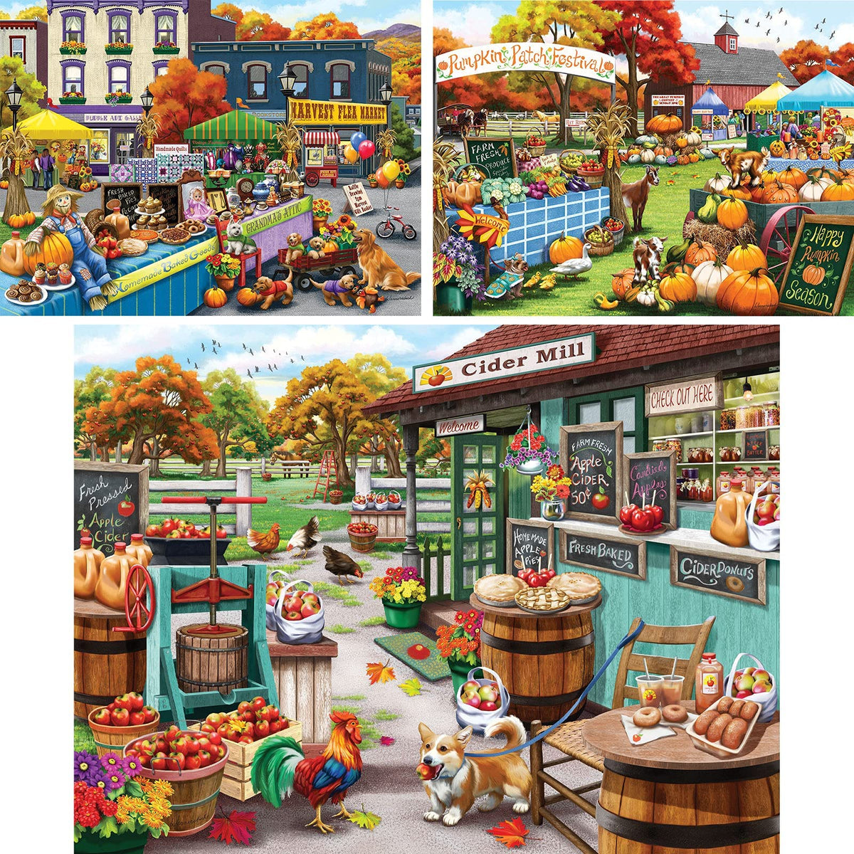 Bits and Pieces Pumpkin Festival puzzle features autumn colors for mindful solving