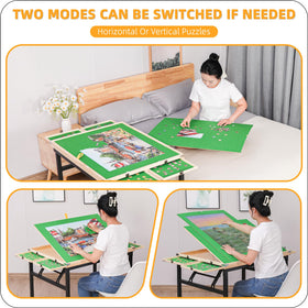 BittPicc puzzle table wooden cover keeps pieces clean during breaks