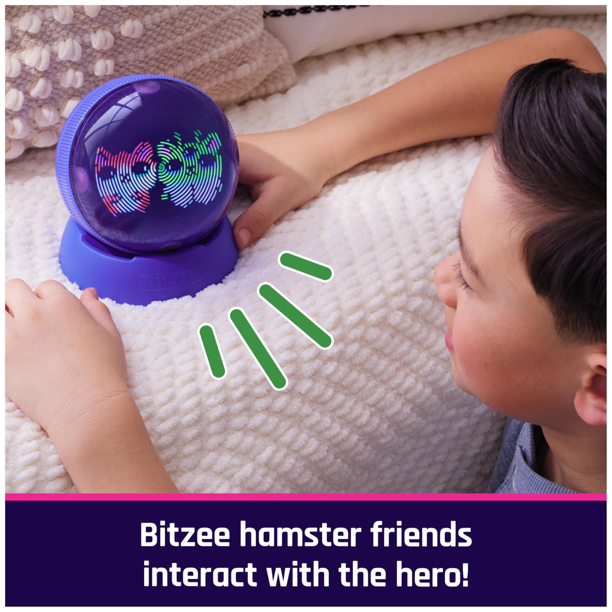 BITZEE Hamster Ball hero evolution showcases growth from baby to Super Bitzee.