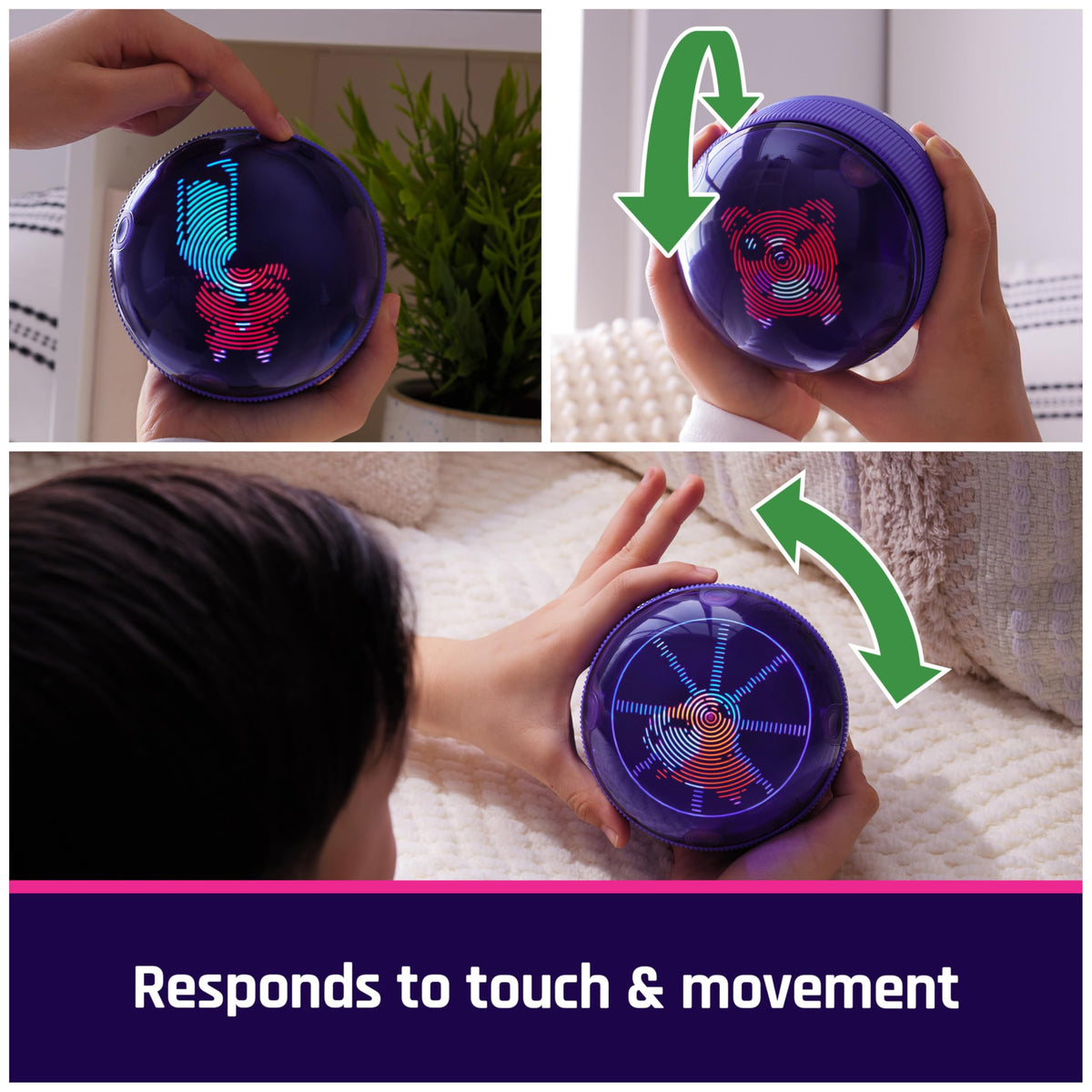 BITZEE Hamster Ball rolling action invites active play and exploration.