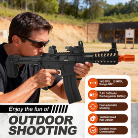 BIU BLASTER 140fps performance enables quick hits in outdoor battles.