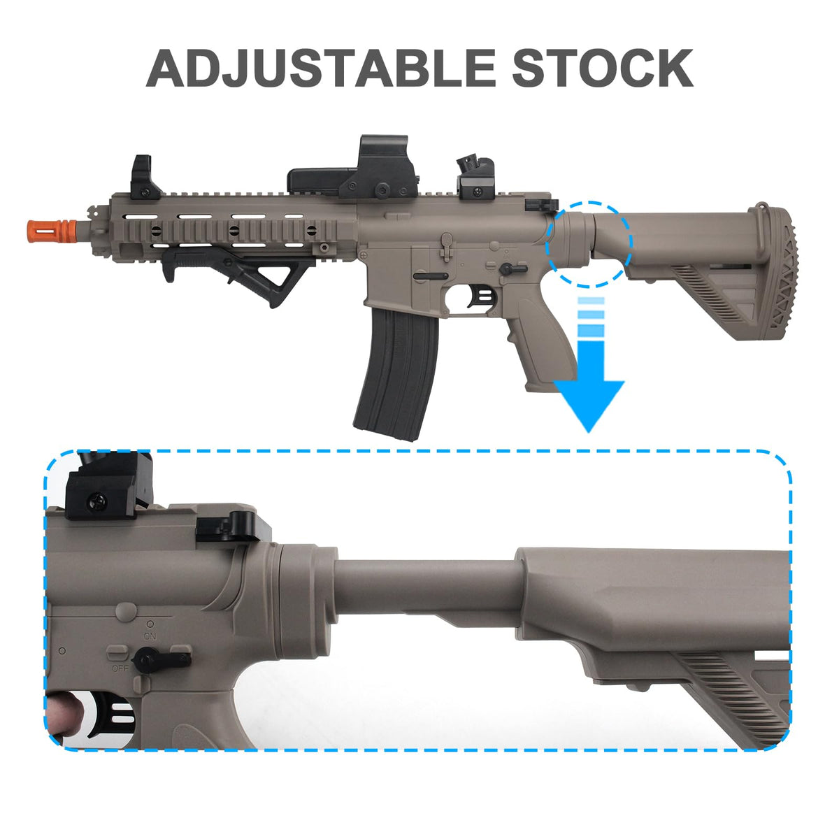 BIU BLASTER 30-Inch blaster holographic scope image provides precise aiming guidance