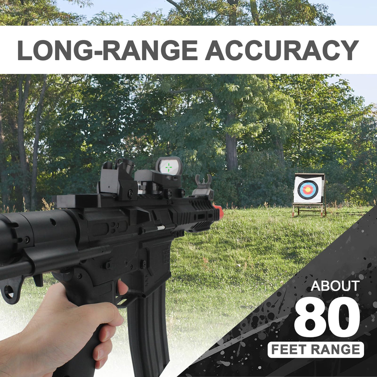 BIU BLASTER 80 feet range supports confident shots across fields.