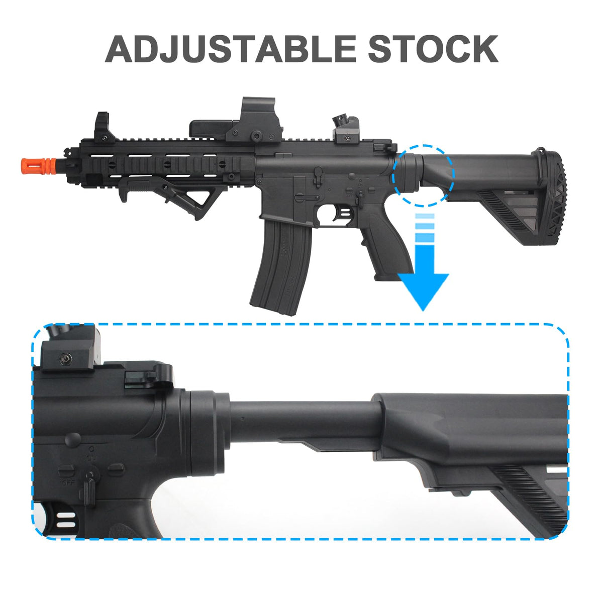 BIU BLASTER fast firing at 15 RPS for rapid action.