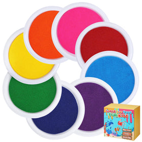 Biubee 7-inch washable ink pad with colors for vibrant handprints and footprints.