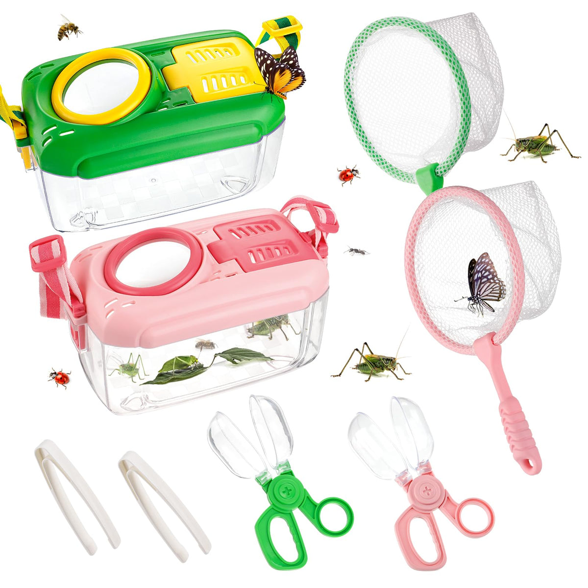 Biubee Bug Catcher green net enables kids to explore outdoors confidently.