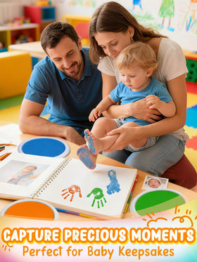 Biubee handprint kit showing a safe, non-toxic ink pad for worry-free play.