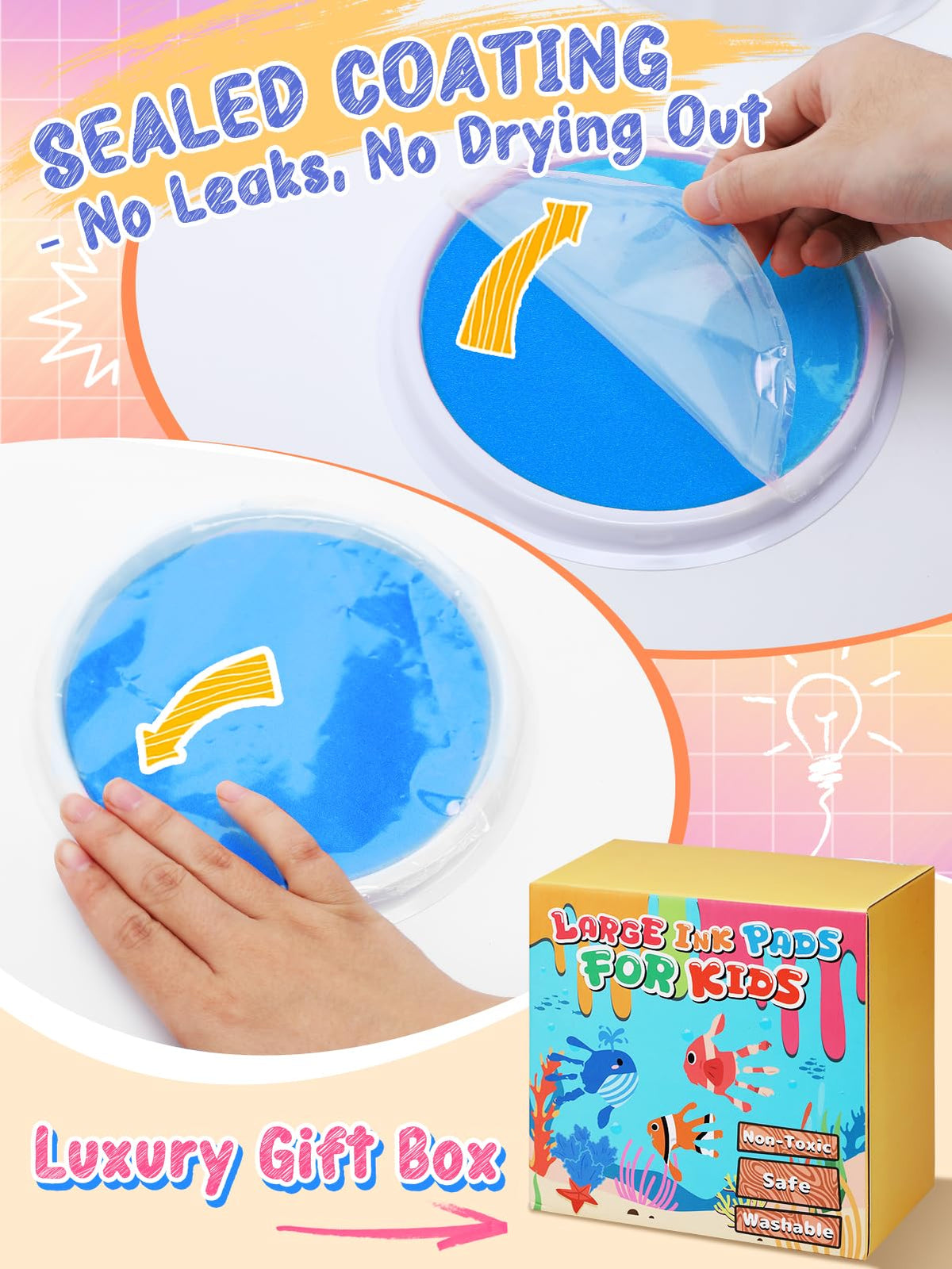 Biubee large round ink pad ideal for stamping large handprints.