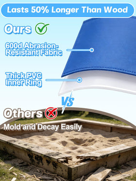 Biubee sandbox edge with durable PVC and Oxford fabric for safe play.