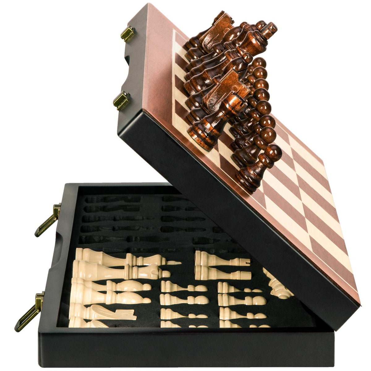 BIVOMON 15-inch chess board with magnetic surface for stable play