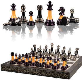 BIVOMON chess board open to reveal 16-inch playing surface.