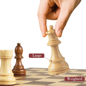 King height at 3.8 inches on a standard board for tournament feel