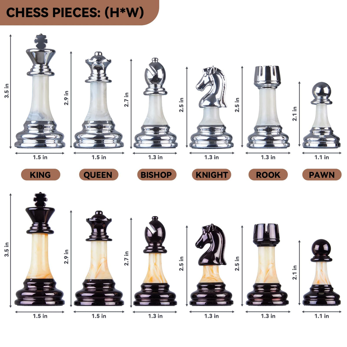 BIVOMON chess board storage slots keep pieces organized