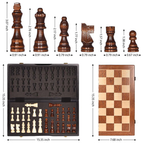 BIVOMON foldable chess set for easy travel and compact storage