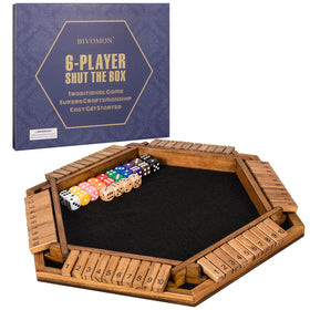 BIVOMON shut the box board close-up shows natural wood grain for durable family play