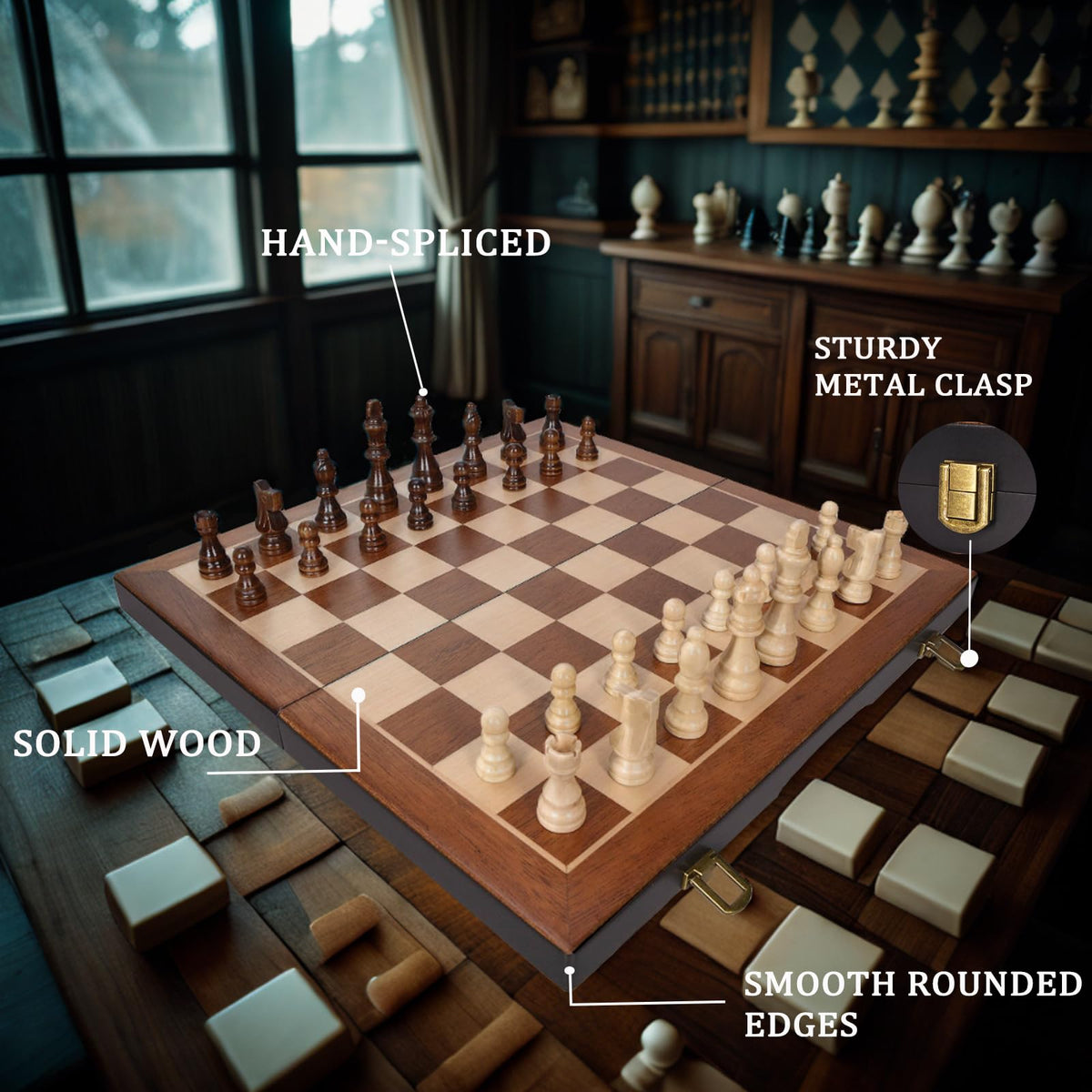 BIVOMON velvet-bottom chess pieces protect the board and reduce wear