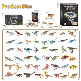 BIWASE 50 dinosaurs figures spread showing diverse species for hands-on exploration
