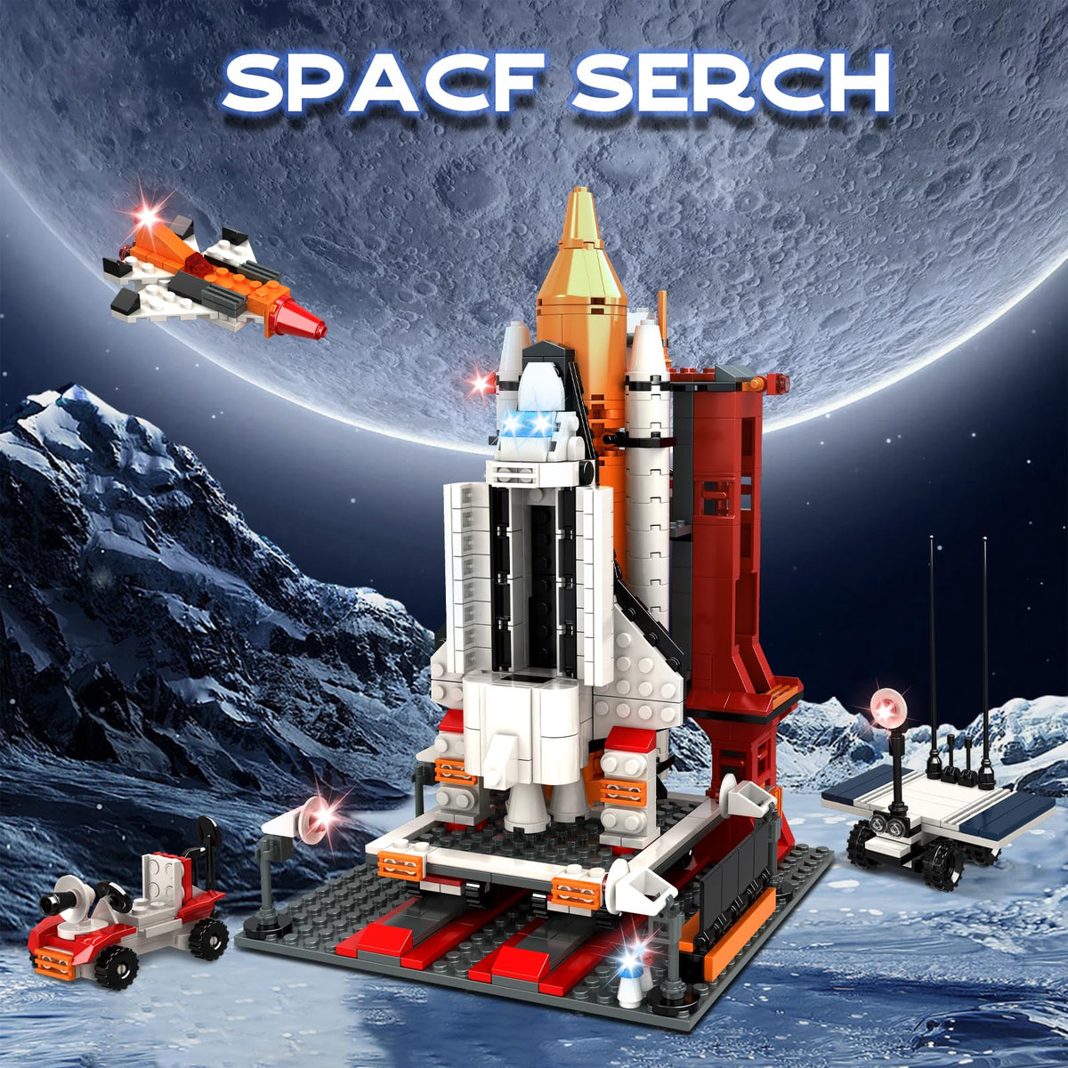 BIZNESMEN 4-in-1 rocket building set enables multiple space-themed builds