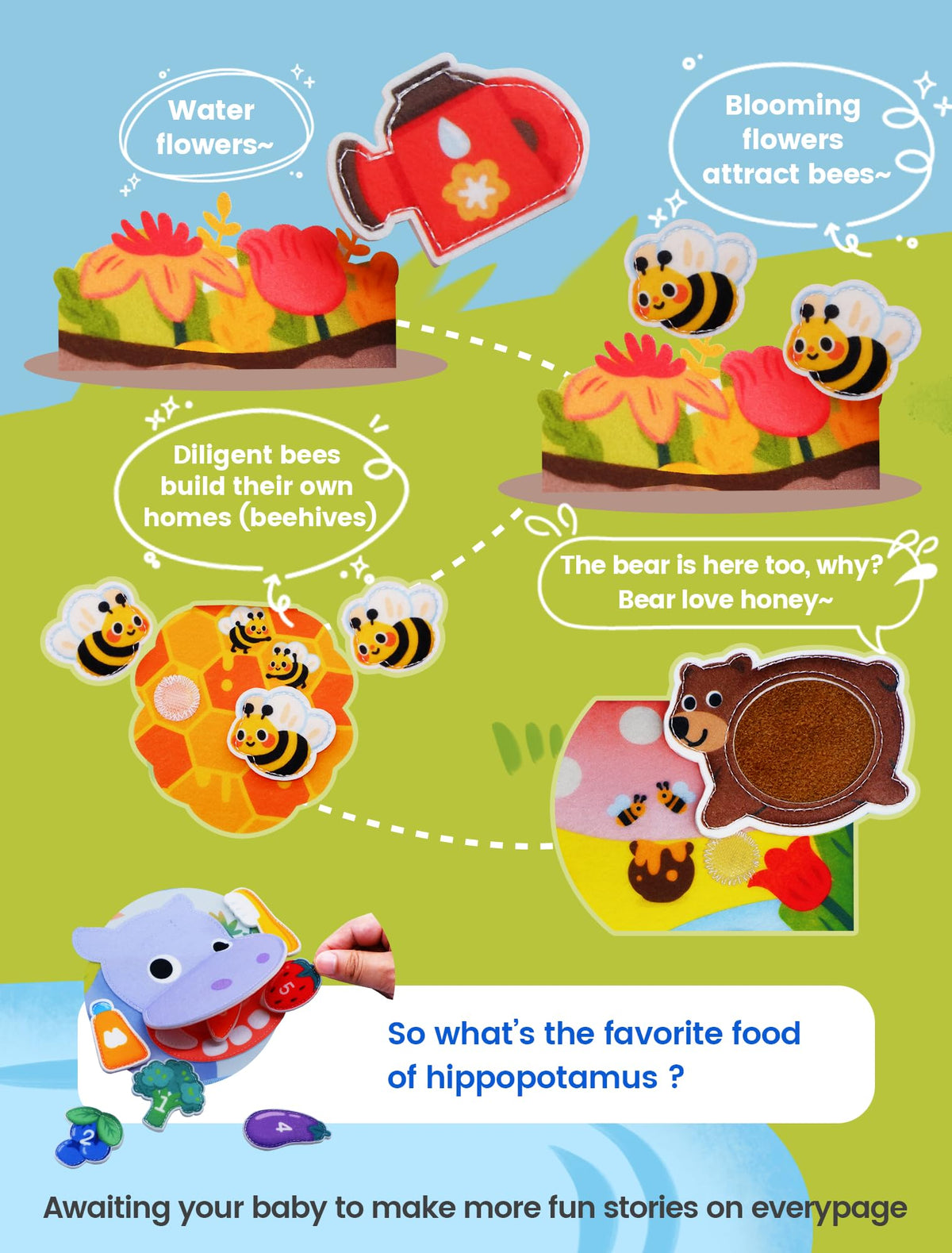 BizyKoady 10-page layout showcasing diverse interactive mechanisms for learning.