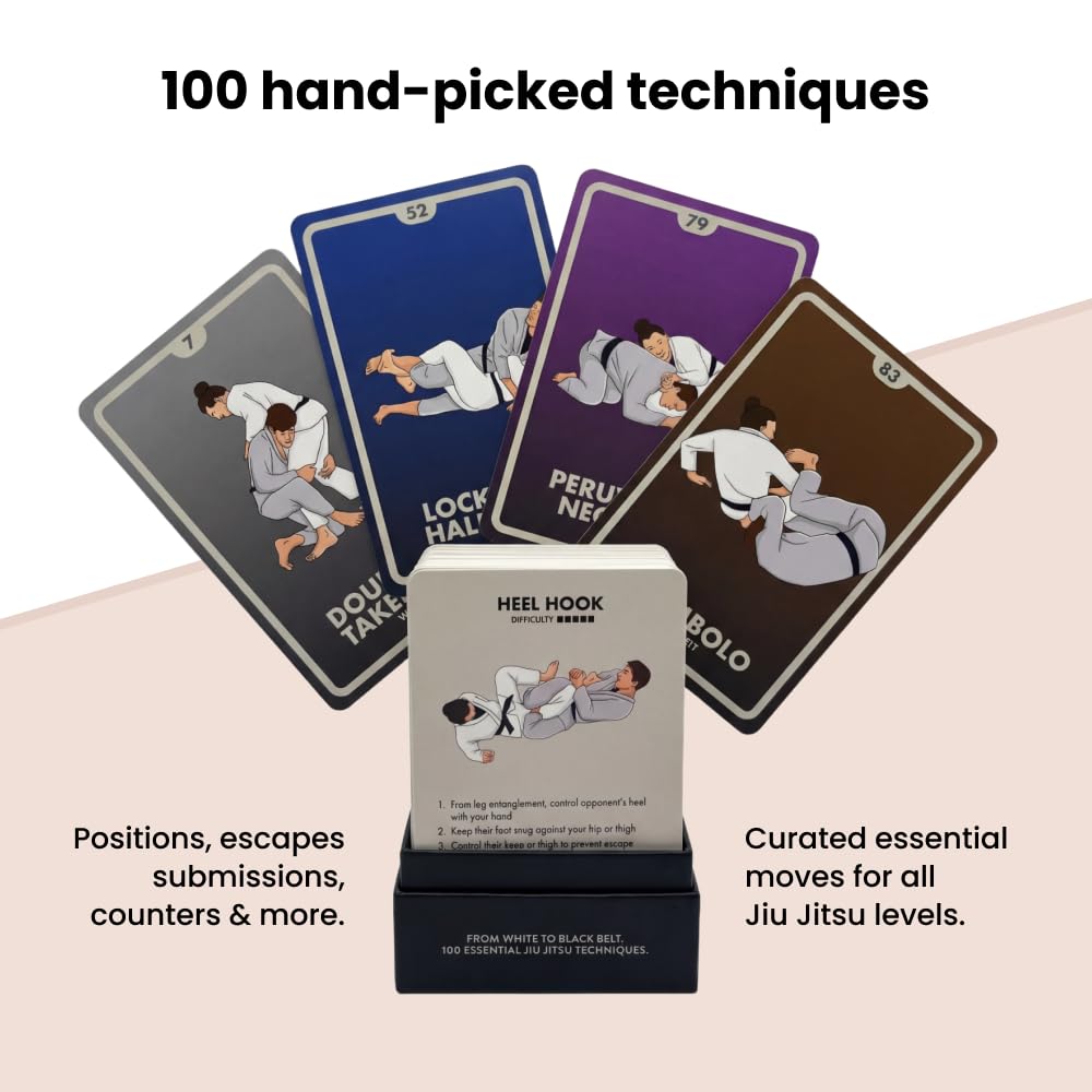 BJJ Stuff flashcards provide morning inspiration for technique planning.