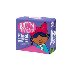 Bjorem Final Consonant Deletion Deck cover with kid-friendly illustrations for engaging therapy sessions.