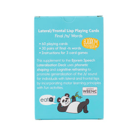 Bjorem Speech lateralization deck companion card showcasing cue used in therapy sessions.