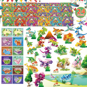 Bklved 24-pack dinosaur party favors with colorful dinos for classroom rewards