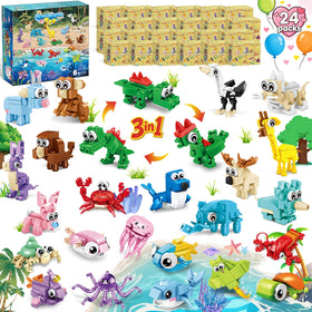 Bklved 24-pack animal blocks for party favors and classroom play.