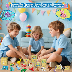 Bklved mini animal figures provide colorful hands-on building fun.