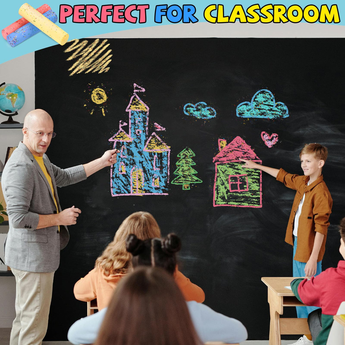 Bkpvr versatile chalk set for sidewalks, driveways, playgrounds, and classrooms