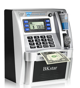 BKstar ATM Piggy Bank with debit card and real-time balance display for budgeting practice.