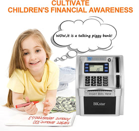 BKstar ATM Piggy Bank power-off memory preserves balance after battery changes.
