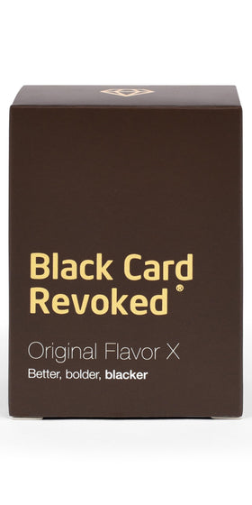Black Card Revoked Edition X deck of questions for lively family game nights.