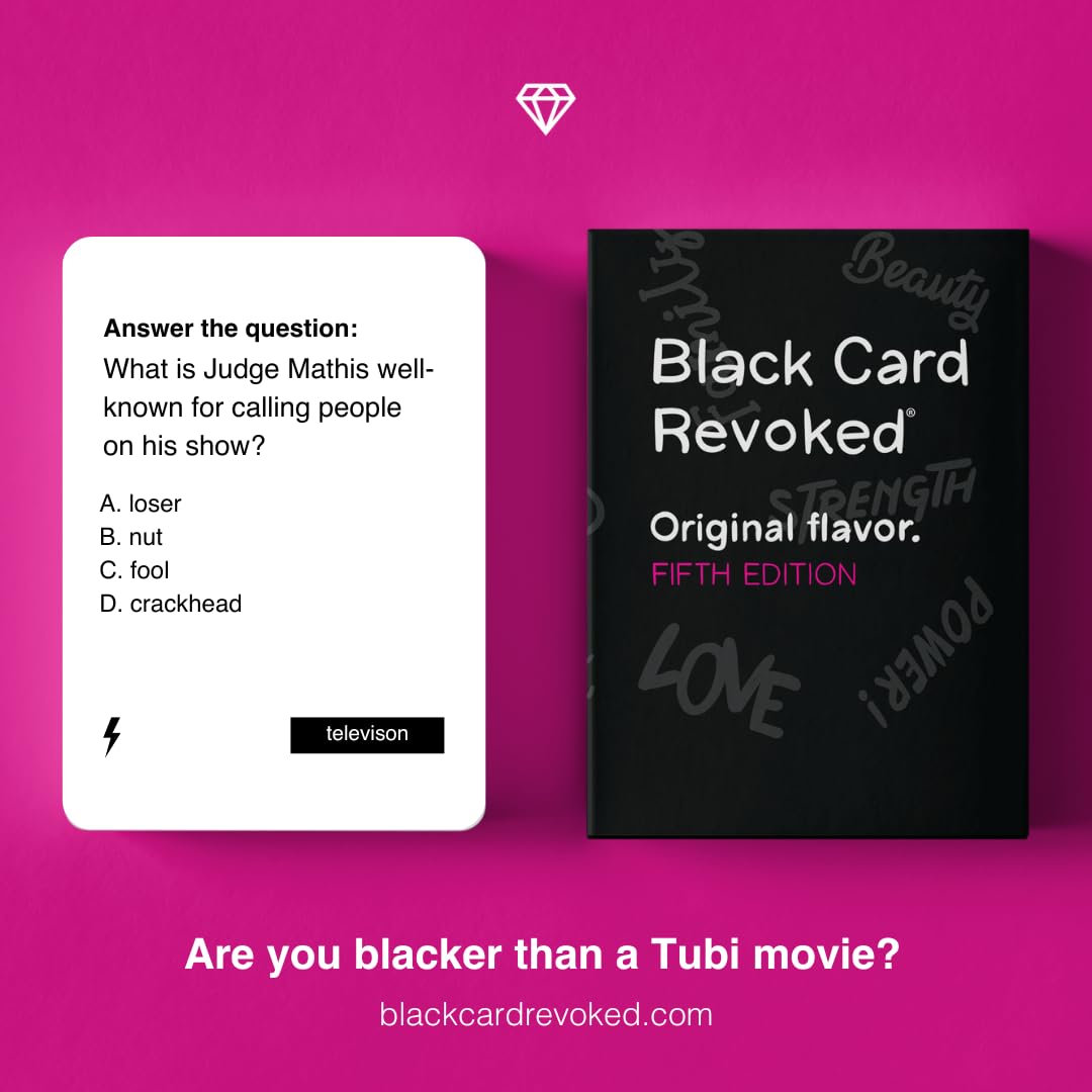 Black Card Revoked Fifth Edition questions celebrate moms and families.