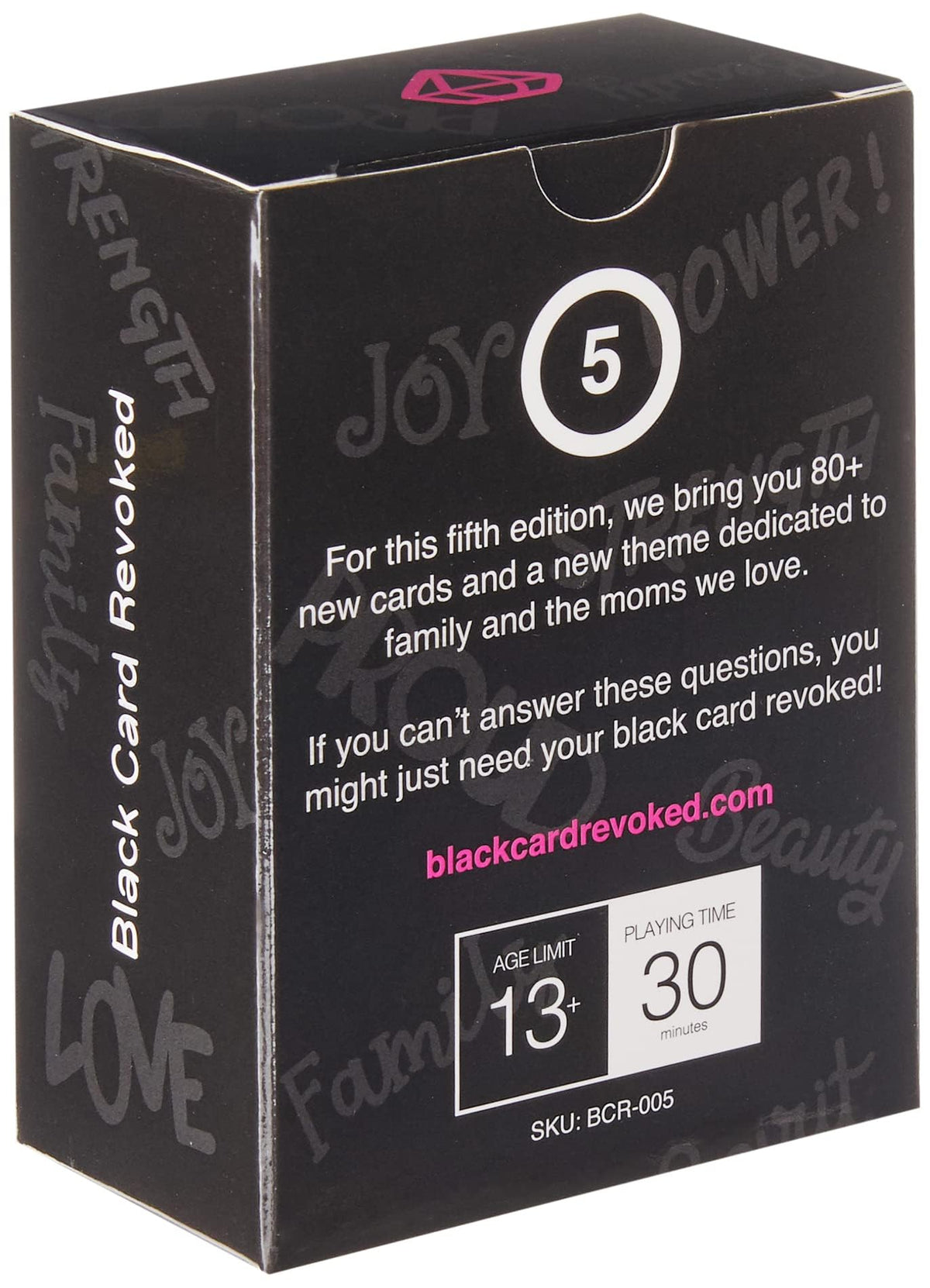 Black Card Revoked Fifth Edition prompts spark lively family game night.