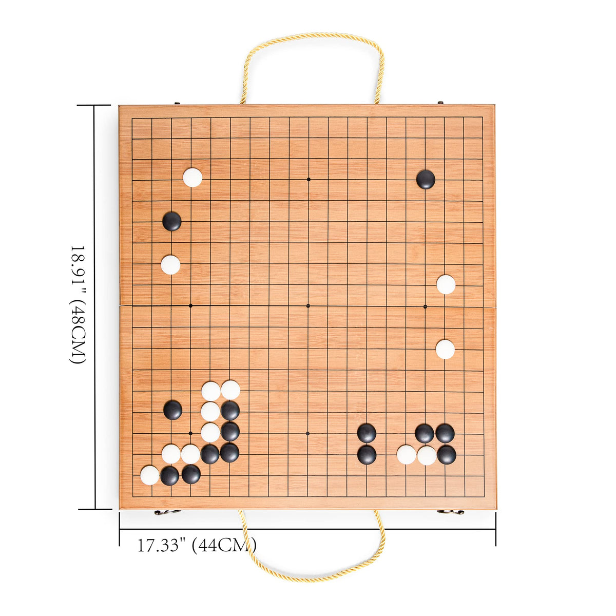 Black Long Di Fang imitation jade Go pieces white 2.2 cm for smooth play.