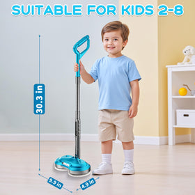 BLAXTEM Kids Electric Spray Spin Mop blue mop pads ready to swap