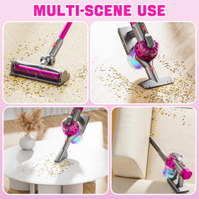 BLAXTEM dusting attachment supports gentle surface cleaning during playtime.