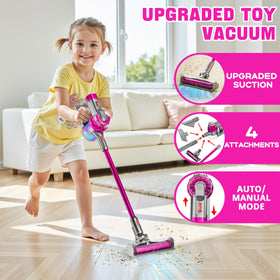 BLAXTEM toy vacuum suction feature demonstrates gentle debris pickup during play.