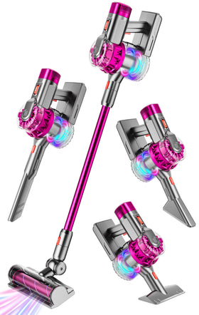 BLAXTEM 4-in-1 vacuum body rose red with real suction for realistic play.